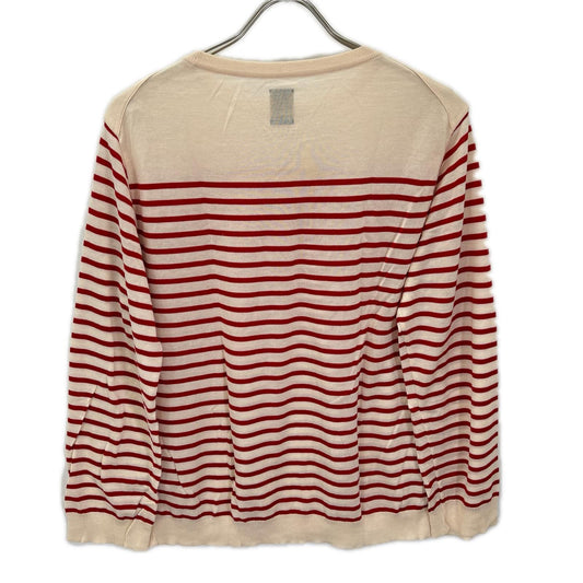 BATONER バトナー ベージュレッド CELLULOSE CASHMERE BORDER LONG SLEEVE カットソー トップス