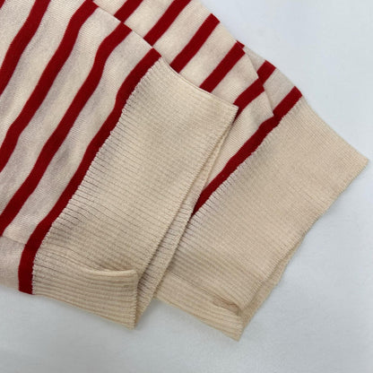 BATONER バトナー ベージュレッド CELLULOSE CASHMERE BORDER LONG SLEEVE カットソー トップス