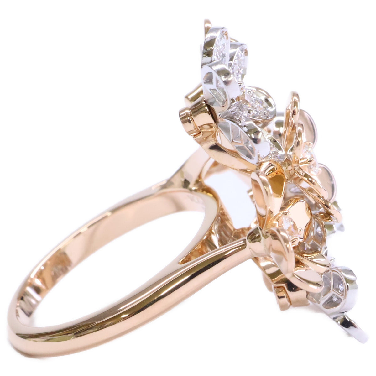 VanCleef & Arpels ヴァンクリーフ&アーペル 新品仕上げ済み 750RG x WG VCARPFIQ53 フリヴォル 8フラワー ダイヤモンド リング 指輪