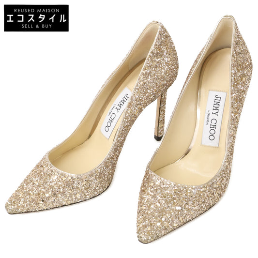 JIMMY CHOO ジミーチュウ 【美品】ROMY 100 グリッター ポインテッドトゥ ヒールパンプス シューズ