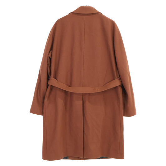 hevo Hevo 9HCON719K Brown Wool-blend Belted Chesterfield Coat Coat