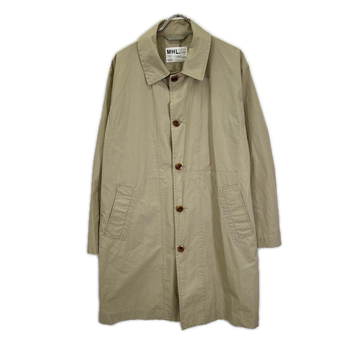 MHL. エムエイチエル 596-9110501 18年 ベージュ DRY WAX COTTON NYLON COAT コート