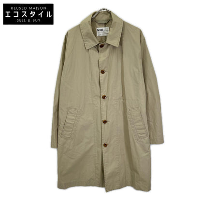 MHL. エムエイチエル 596-9110501 18年 ベージュ DRY WAX COTTON NYLON COAT コート