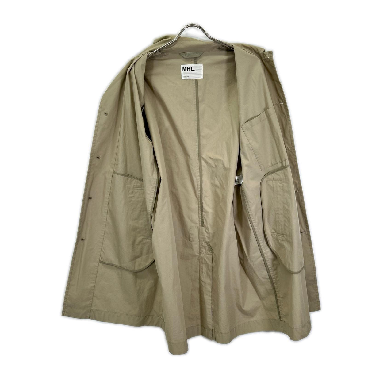 MHL. エムエイチエル 596-9110501 18年 ベージュ DRY WAX COTTON NYLON COAT コート