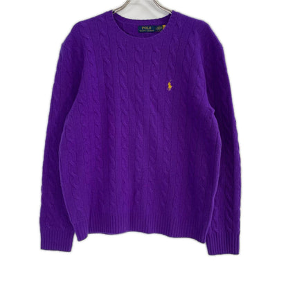 POLObyRalphLauren ポロラルフローレン パープル ウールカシミヤ ケーブル ニット セーター トップス