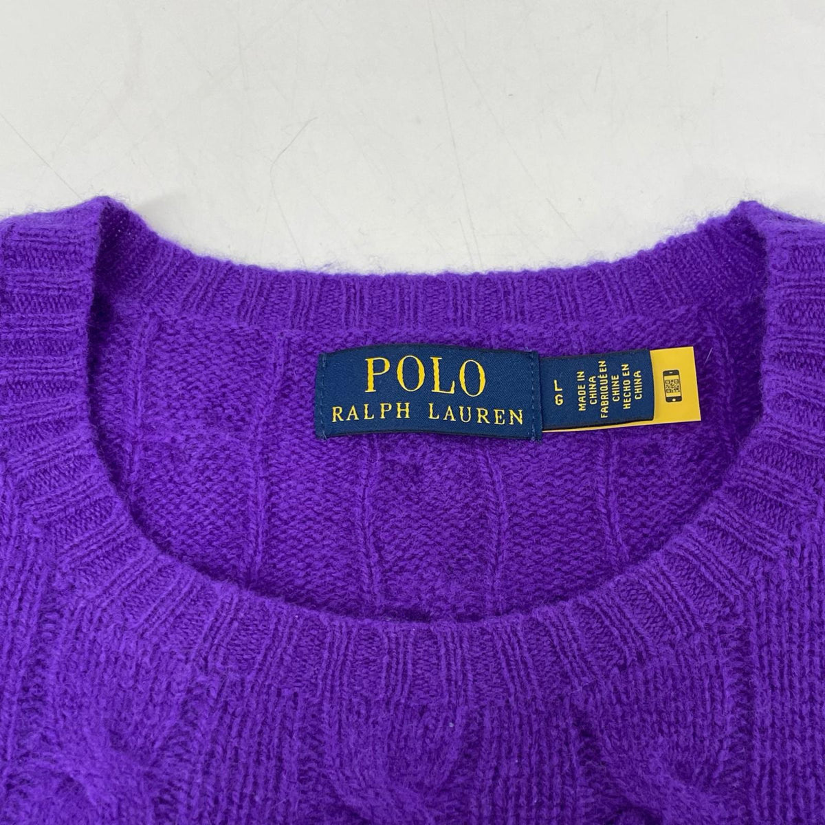 POLObyRalphLauren ポロラルフローレン パープル ウールカシミヤ ケーブル ニット セーター トップス