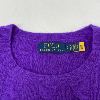 POLObyRalphLauren ポロラルフローレン パープル ウールカシミヤ ケーブル ニット セーター トップス
