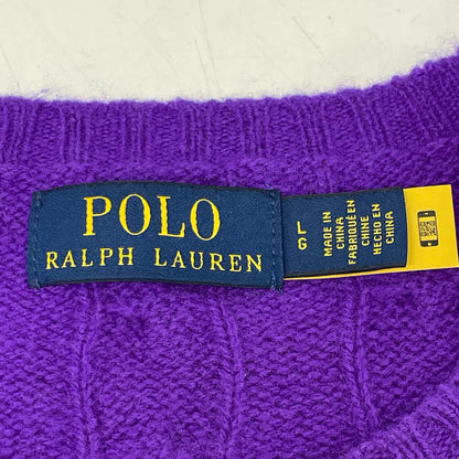 POLObyRalphLauren ポロラルフローレン パープル ウールカシミヤ ケーブル ニット セーター トップス