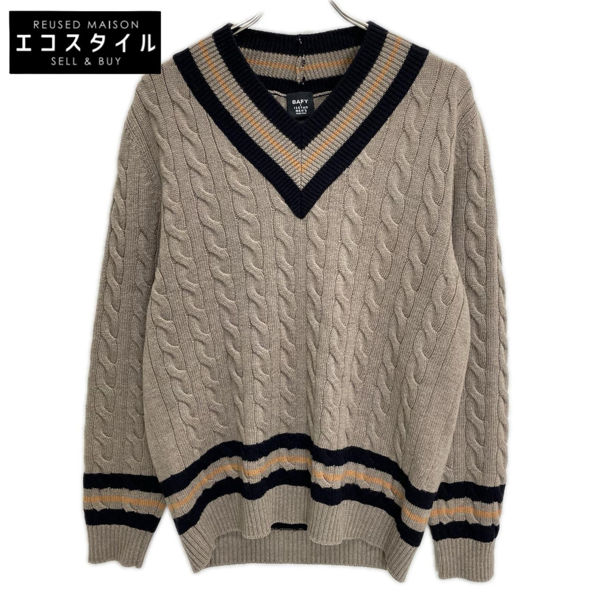 BAFY バフィー ×伊勢丹 グレー ウール チルデン ニット セーター トップス