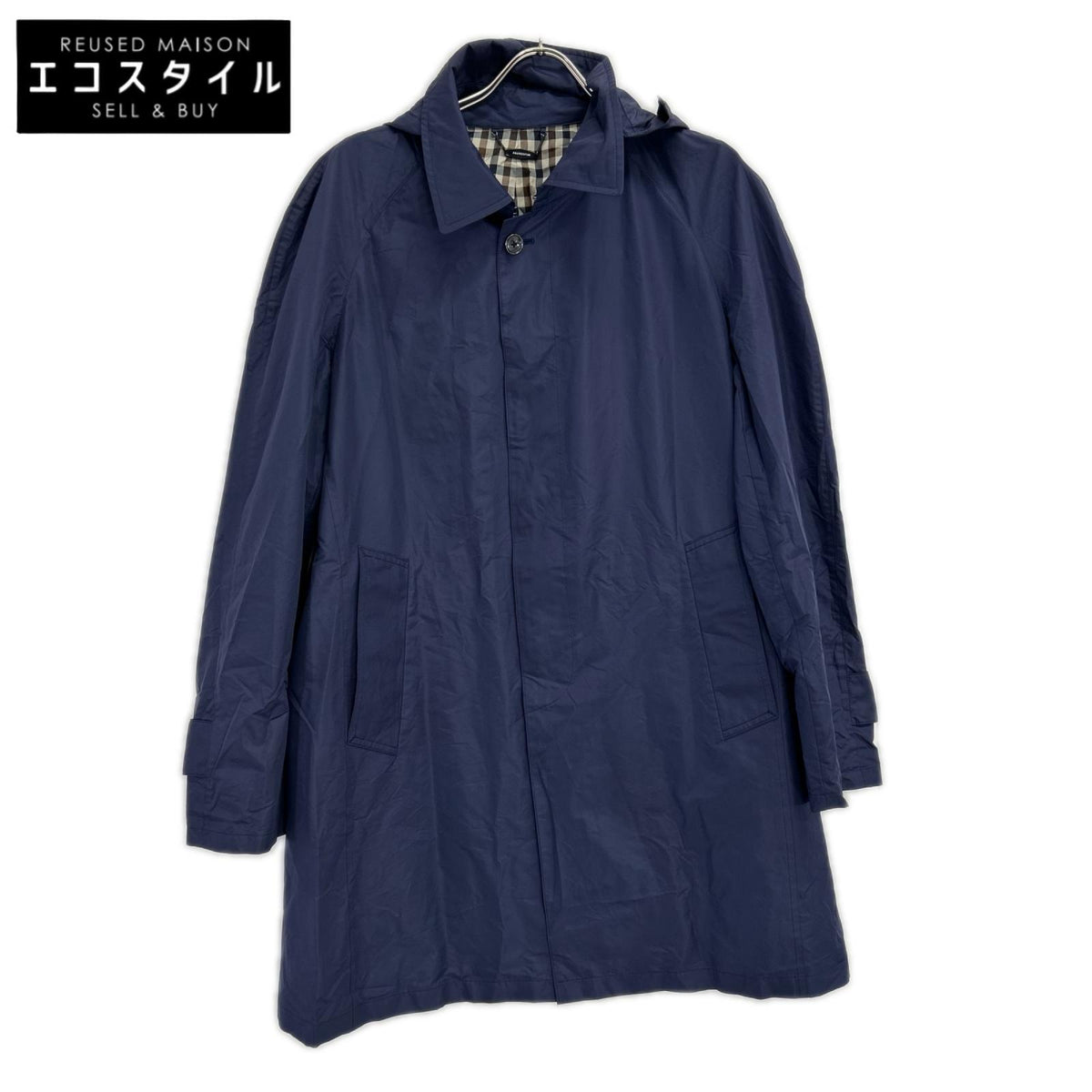 Aquascutum アクアスキュータム 2202251006-38 ネイビー TEC.3 ナイロン パッカプル レインコート コート