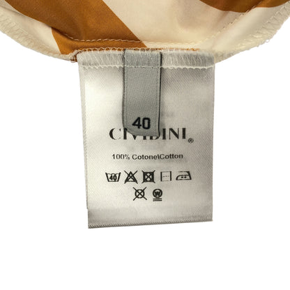 CIVIDINI チヴィディーニ ホワイトオレンジ ストライプ フリル ノースリーブ ワンピース トップス