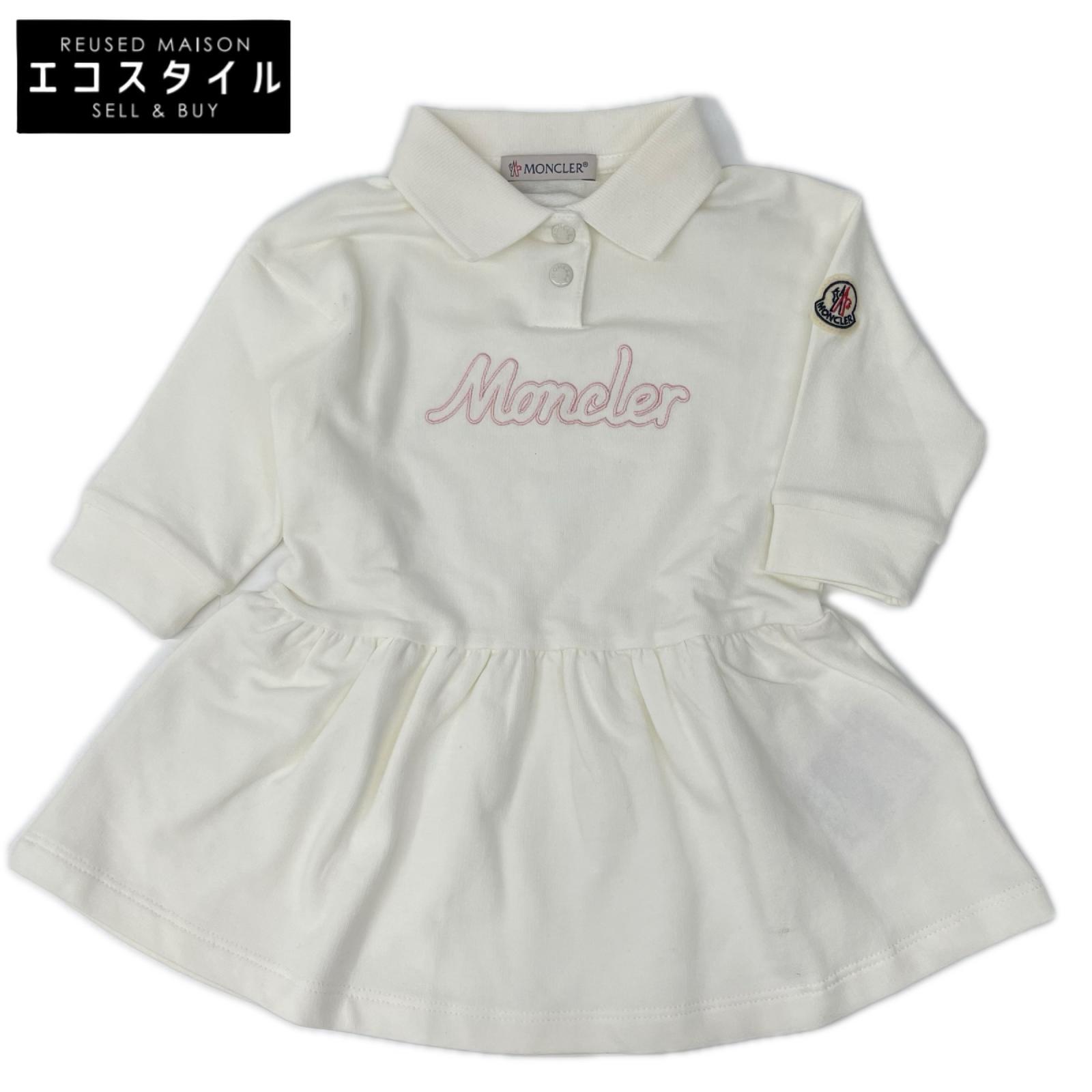 MONCLER モンクレール 24年 ホワイト VESTITO ロゴ刺繍 ポロワンピース ワンピース