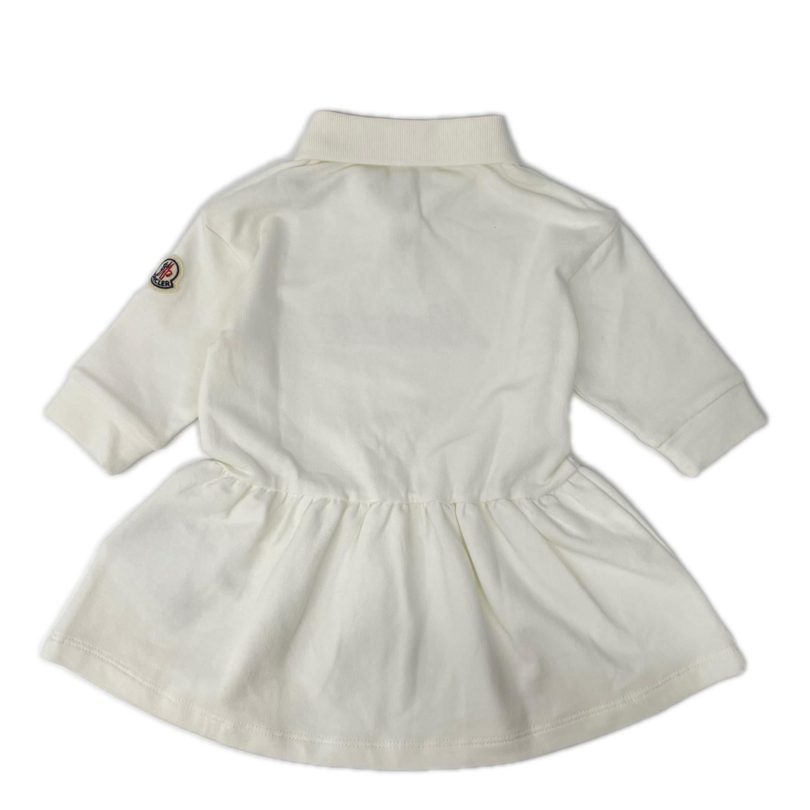 MONCLER モンクレール 24年 ホワイト VESTITO ロゴ刺繍 ポロワンピース ワンピース