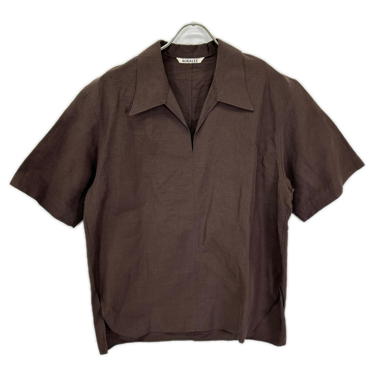 AURALEE オーラリー A23SS04LW ブラウン 23SS High Density Finx Linen Weather Half Sleeve Shirt トップス