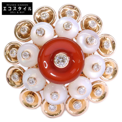 VanCleef & Arpels ヴァンクリーフ&アーペル 新品仕上げ済み 750RG VCARO9MV52 カーネリアン/ダイヤモンド/マザーオブパール ブトン ドール リング 指輪