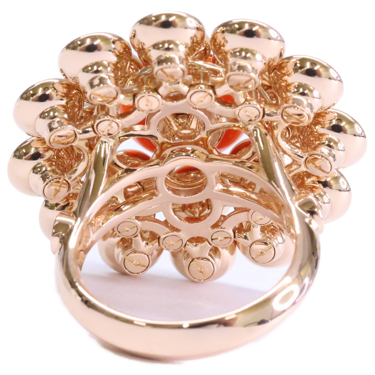 VanCleef & Arpels ヴァンクリーフ&アーペル 新品仕上げ済み 750RG VCARO9MV52 カーネリアン/ダイヤモンド/マザーオブパール ブトン ドール リング 指輪