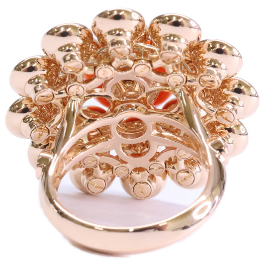 VanCleef & Arpels ヴァンクリーフ&アーペル 新品仕上げ済み 750RG VCARO9MV52 カーネリアン/ダイヤモンド/マザーオブパール ブトン ドール リング 指輪