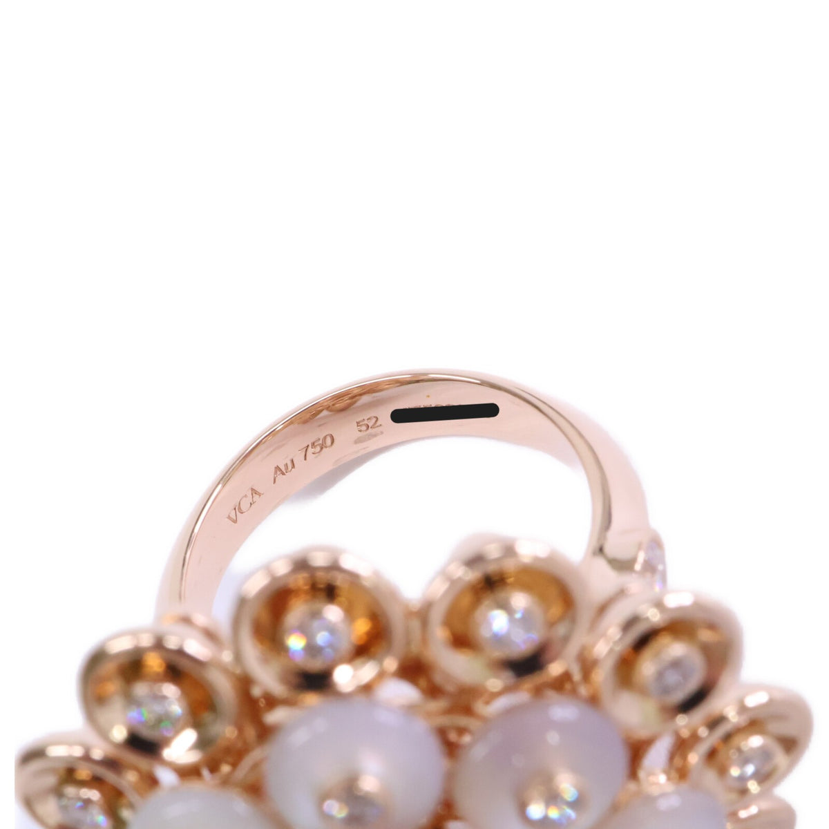 VanCleef & Arpels ヴァンクリーフ&アーペル 新品仕上げ済み 750RG VCARO9MV52 カーネリアン/ダイヤモンド/マザーオブパール ブトン ドール リング 指輪