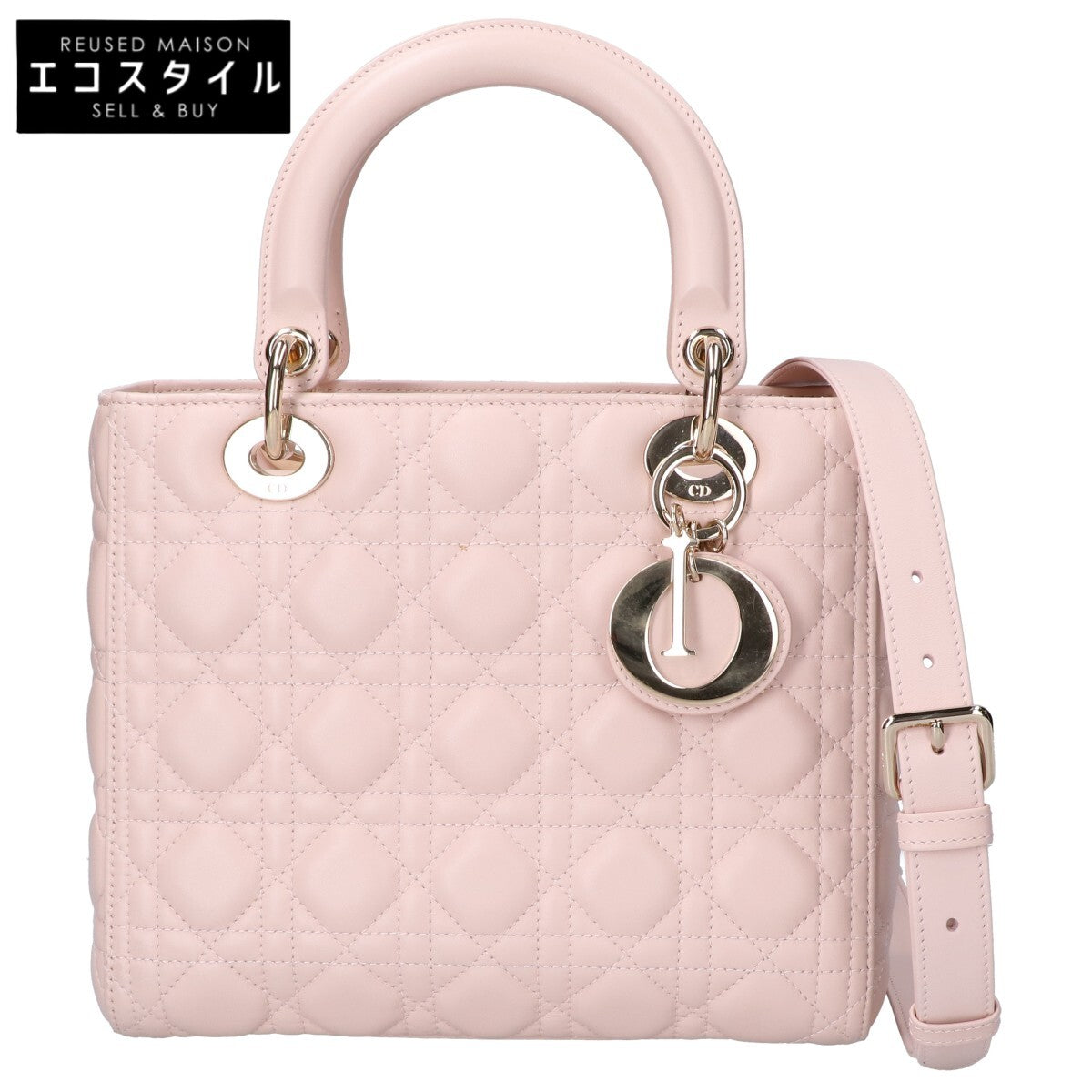 Christian Dior クリスチャンディオール レディ ディオール ミディアム カナージュ ラムスキン 2WAY ハンドバッグ