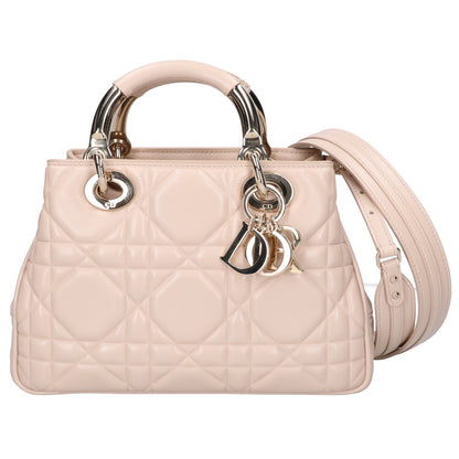Christian Dior クリスチャンディオール 美品 LADY 95.22 スモール カナージュ ラムスキン 2WAY ハンドバッグ