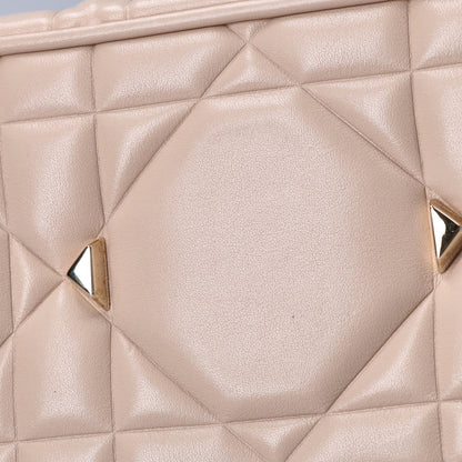 Christian Dior クリスチャンディオール 美品 LADY 95.22 スモール カナージュ ラムスキン 2WAY ハンドバッグ