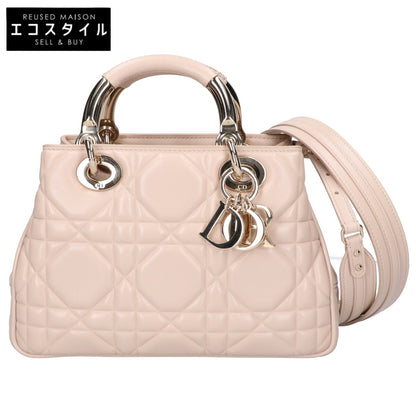 Christian Dior クリスチャンディオール 美品 LADY 95.22 スモール カナージュ ラムスキン 2WAY ハンドバッグ
