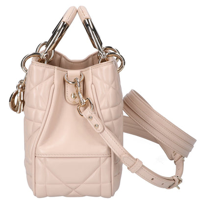 Christian Dior クリスチャンディオール 美品 LADY 95.22 スモール カナージュ ラムスキン 2WAY ハンドバッグ