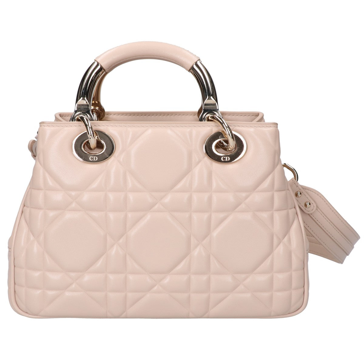 Christian Dior クリスチャンディオール 美品 LADY 95.22 スモール カナージュ ラムスキン 2WAY ハンドバッグ