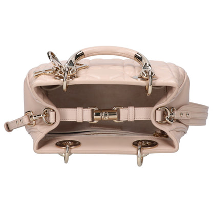 Christian Dior クリスチャンディオール 美品 LADY 95.22 スモール カナージュ ラムスキン 2WAY ハンドバッグ