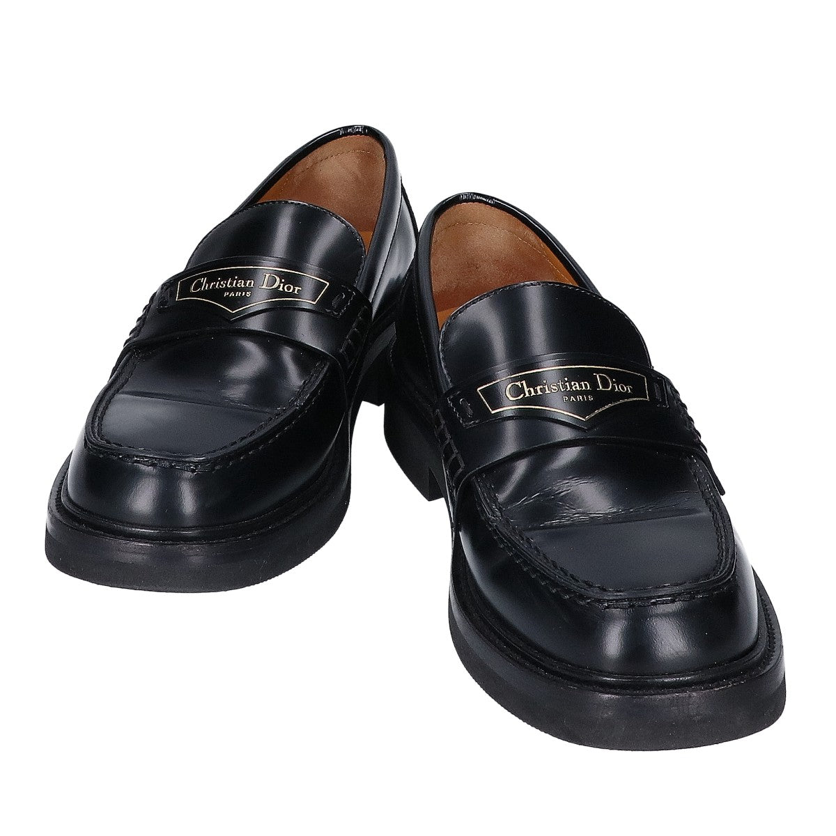 Christian Dior クリスチャンディオール Dior boy ブラック ブラッシュド カーフスキン ローファー シューズ