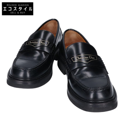 Christian Dior クリスチャンディオール Dior boy ブラック ブラッシュド カーフスキン ローファー シューズ
