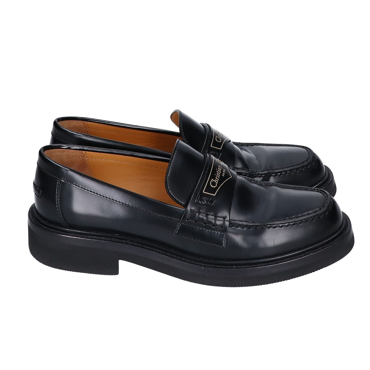 Christian Dior クリスチャンディオール Dior boy ブラック ブラッシュド カーフスキン ローファー シューズ