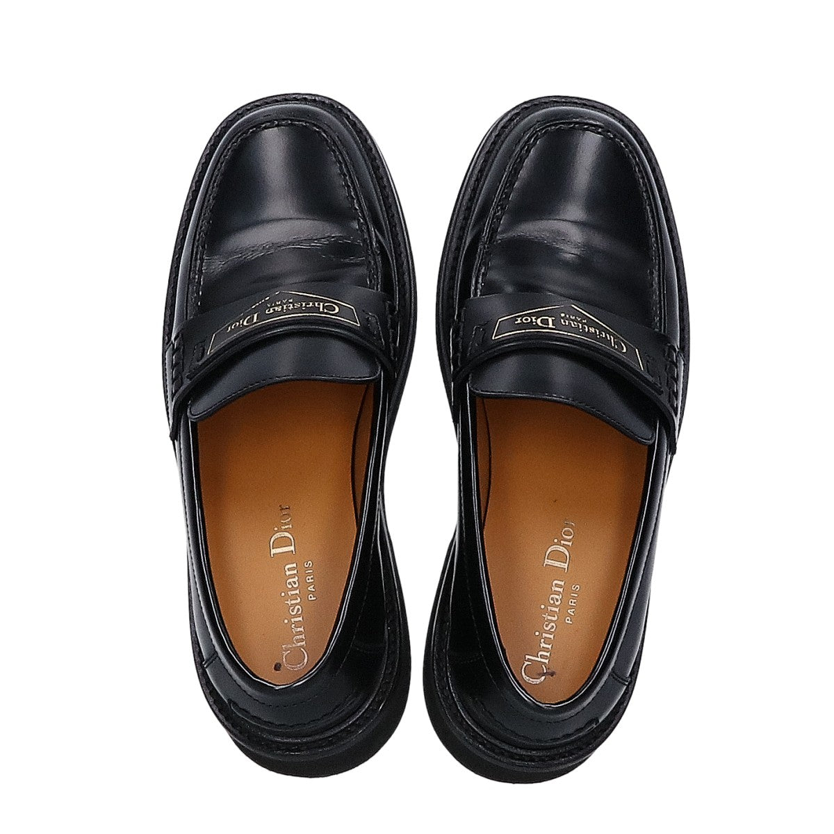 Christian Dior クリスチャンディオール Dior boy ブラック ブラッシュド カーフスキン ローファー シューズ