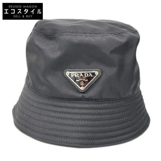 PRADA プラダ 1HC137 ブラック トライアングルロゴ ナイロン バケットハット 帽子