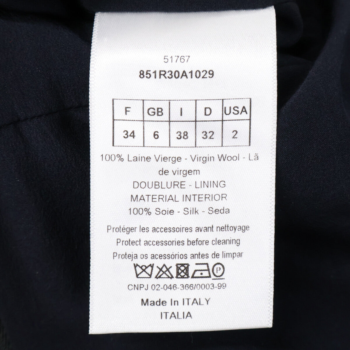 Christian Dior クリスチャンディオール 851R30A1029 ネイビーレッド ウール チェック ドレス ワンピース ワンピース