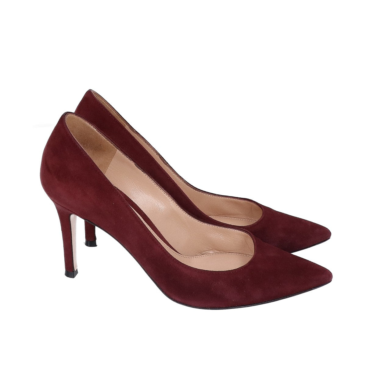 GIANVITOROSSI ジャンヴィトロッシ 24580 50564 バーガンディ スエード ポインテッドトゥ ヒールパンプス シューズ