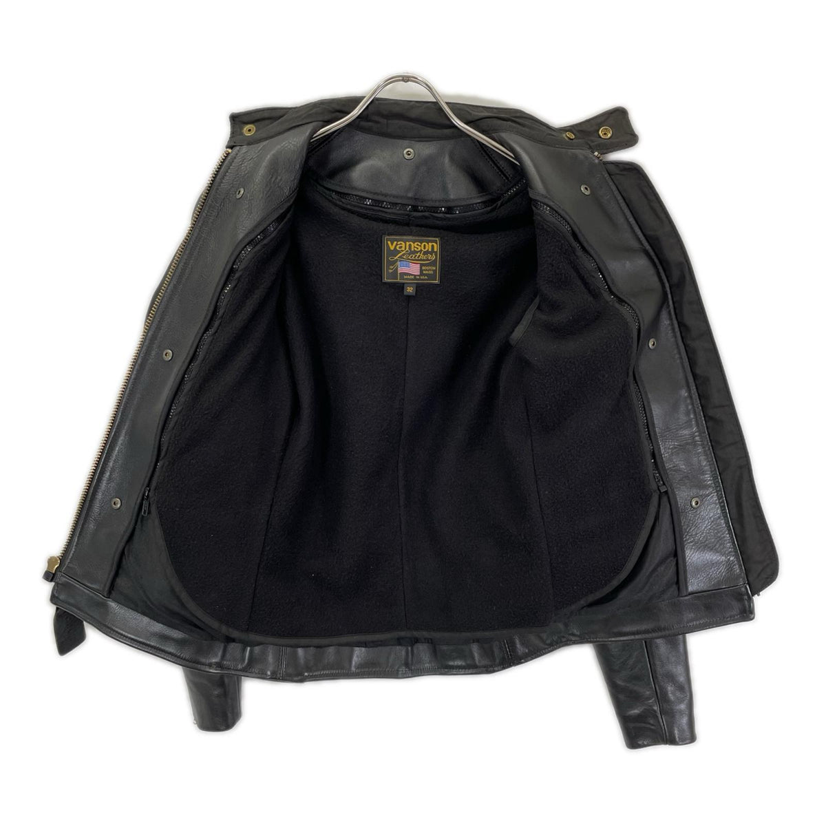 VANSON バンソン ブラック タイプB カウハイド シングルライダースジャケット ジャケット