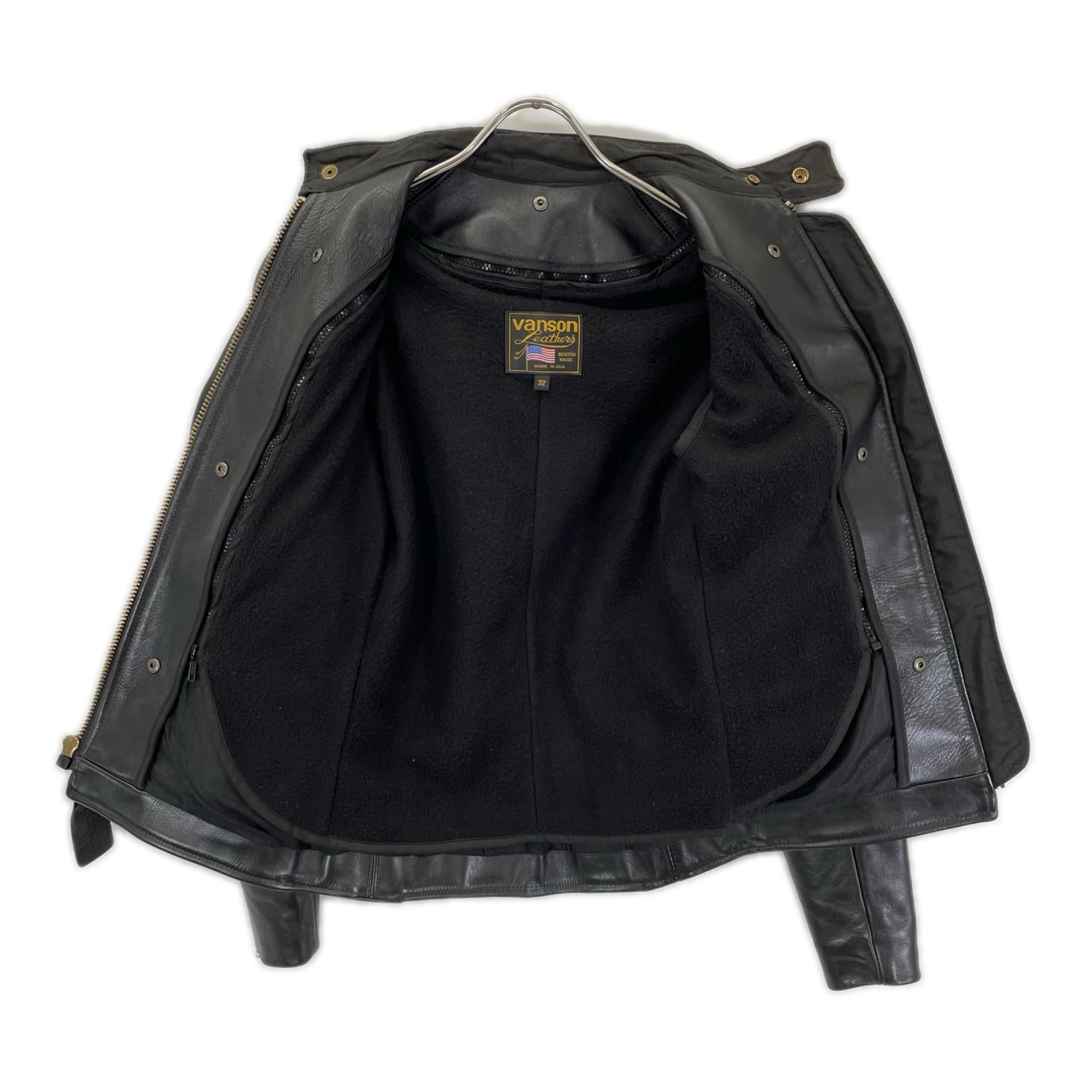 VANSON バンソン ブラック タイプB カウハイド シングルライダースジャケット ジャケット