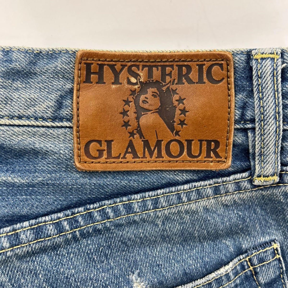 HYSTERIC GLAMOUR ヒステリックグラマー 0212AP03 クラッシュリペア加工 赤耳 ストレートデニムパンツ ボトムス