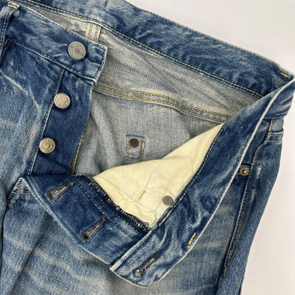 HYSTERIC GLAMOUR ヒステリックグラマー 0212AP03 クラッシュリペア加工 赤耳 ストレートデニムパンツ ボトムス