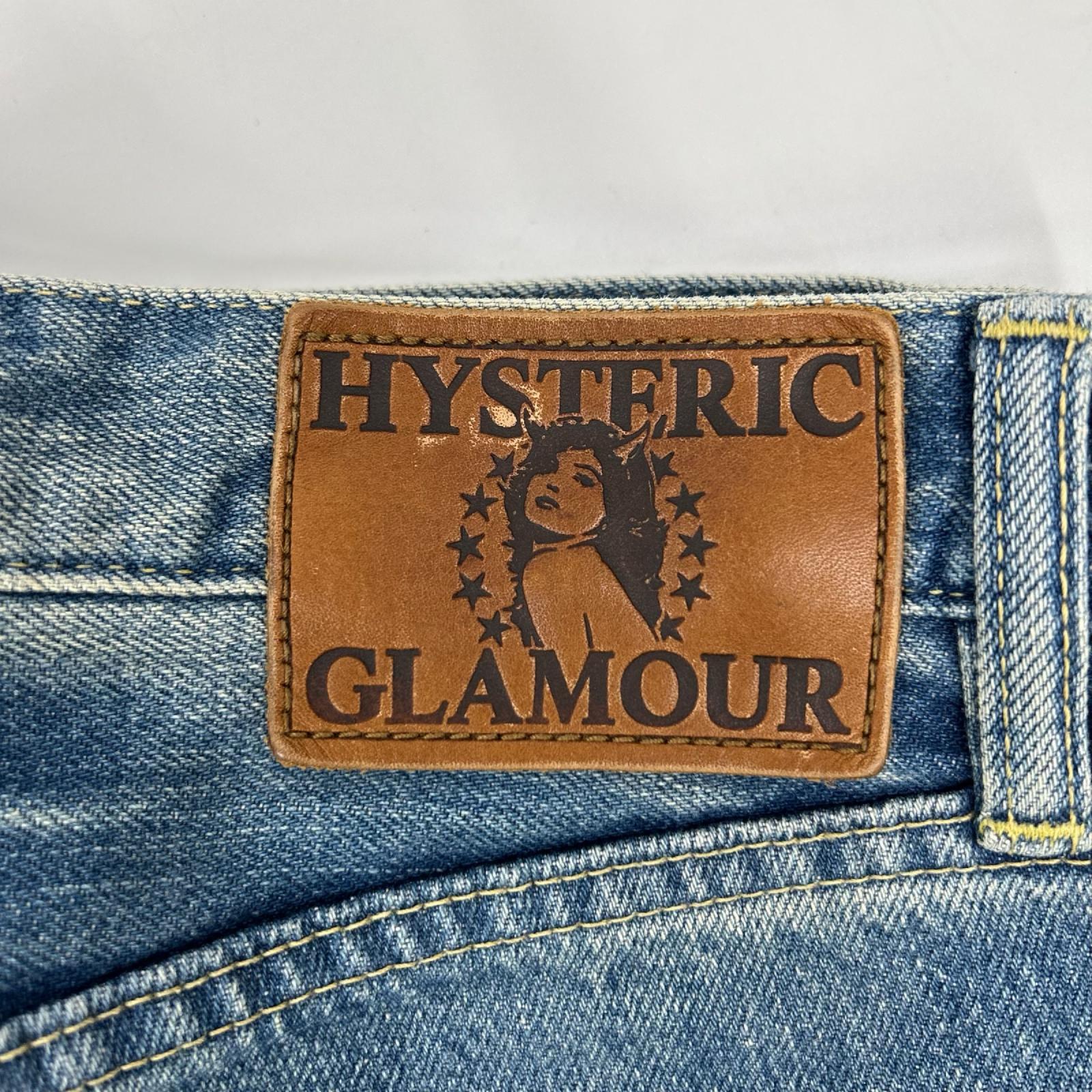 HYSTERIC GLAMOUR ヒステリックグラマー 0212AP03 クラッシュリペア加工 赤耳 ストレートデニムパンツ ボトムス