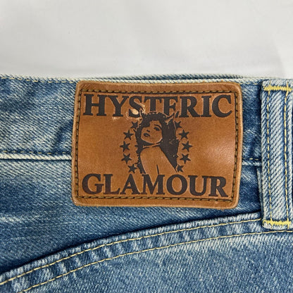 HYSTERIC GLAMOUR ヒステリックグラマー 0212AP03 クラッシュリペア加工 赤耳 ストレートデニムパンツ ボトムス