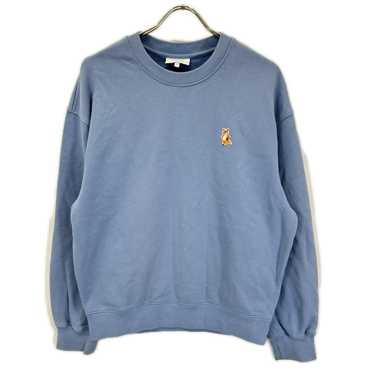MAISON KITSUNE メゾンキツネ PM00311KM0341 ブルー コットン フォックスワッペン スウェットシャツ トップス