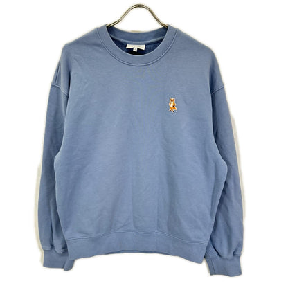 MAISON KITSUNE メゾンキツネ PM00311KM0341 ブルー コットン フォックスワッペン スウェットシャツ トップス