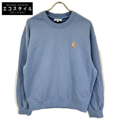 MAISON KITSUNE メゾンキツネ PM00311KM0341 ブルー コットン フォックスワッペン スウェットシャツ トップス