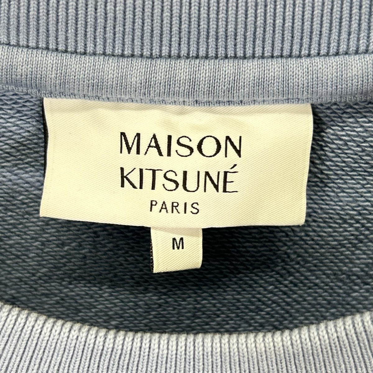 MAISON KITSUNE メゾンキツネ PM00311KM0341 ブルー コットン フォックスワッペン スウェットシャツ トップス