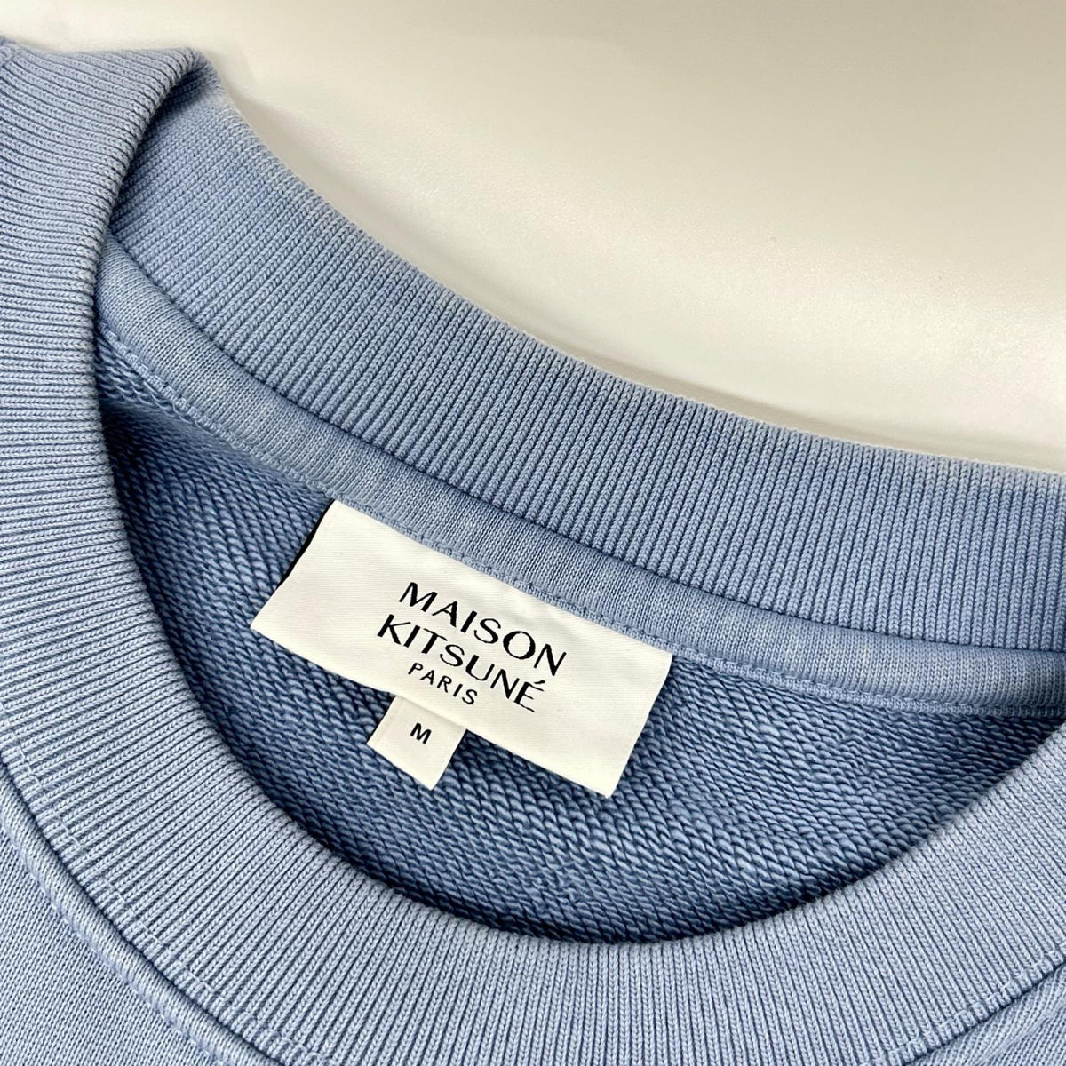 MAISON KITSUNE メゾンキツネ PM00311KM0341 ブルー コットン フォックスワッペン スウェットシャツ トップス