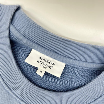 MAISON KITSUNE メゾンキツネ PM00311KM0341 ブルー コットン フォックスワッペン スウェットシャツ トップス