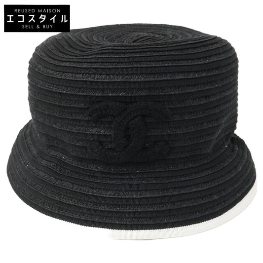 CHANEL シャネル 美品 国内正規 22P ココマーク ペーパー バケットハット 帽子