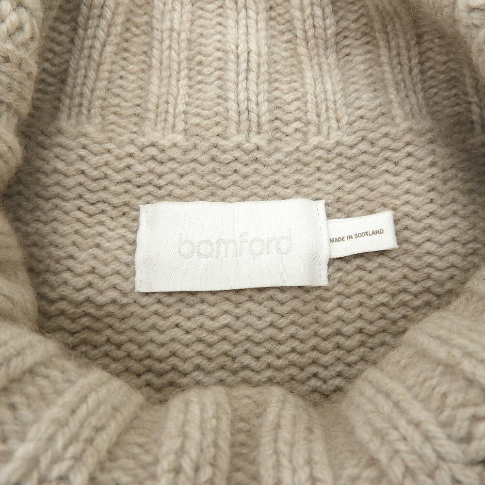 bamford バンフォード ウール カシミヤ タートルネック ニットセーター トップス レディース ベージュ S トップス